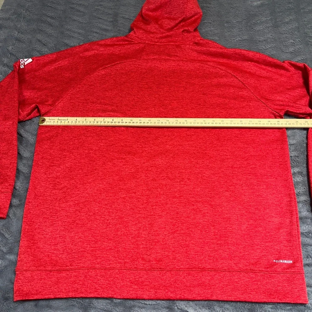Adidas Climawarm Hoodie Mens 2XL Red Heathered Pullover Sweatshirt AN260